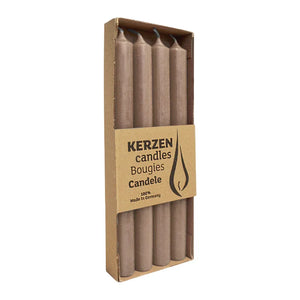 RUSTIC Stabkerzen Stein, 250/22 mm, WENZEL, Brenndauer 10h, 4 St.