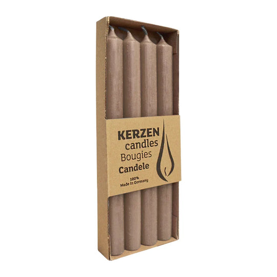 RUSTIC Stabkerzen Stein, 250/22 mm, WENZEL, Brenndauer 10h, 4 St.