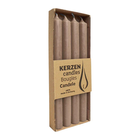 RUSTIC Stabkerzen Stein, 250/22 mm, WENZEL, 10h, 4 St.