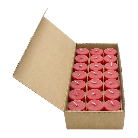 100% Bienenwachs Teelichter Rot 40/18 mm ohne Alu-Hülle, KERZENFARM HAHN, 3,5h, 42 St. –