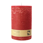 Stumpenkerze aus Paraffin, Rot, Country, 100/150 mm, KERZENFARM HAHN, Brenndauer ca. 88h