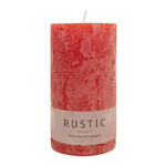 RUSTIC-Stumpenkerze Rubin, WENZEL, 110/60 mm, Brenndauer ca. 38h, selbstverlöschend