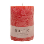 RUSTIC-Stumpenkerze Rubin, WENZEL, 80/70 mm, Brenndauer ca. 34h, selbstverlöschend