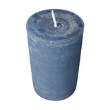Marble Rustik Stumpenkerze Graublau, Wiedemann, 90/58 mm, Brenndauer 30h, durchgefärbt