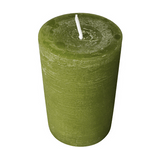 Wiedemann Rustik Stumpenkerze 90x58 mm in Olive – Rußarm, durchgefärbt & ideal für stilvolle Dekoration