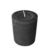 Marble Rustik Stumpenkerze Schwarz, Wiedemann, 80/68 mm, Brenndauer 34h, durchgefärbt