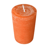 Wiedemann Rustik Stumpenkerze 90x58 mm in Soft Orange – Rußarm, durchgefärbt & ideal für stilvolle Dekoration
