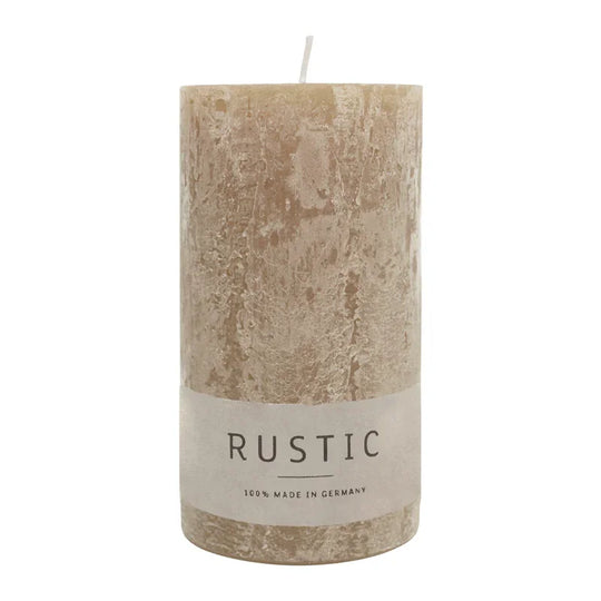 RUSTIC-Stumpenkerze Sahara, WENZEL, 110/60 mm, Brenndauer ca. 38h, selbstverlöschend