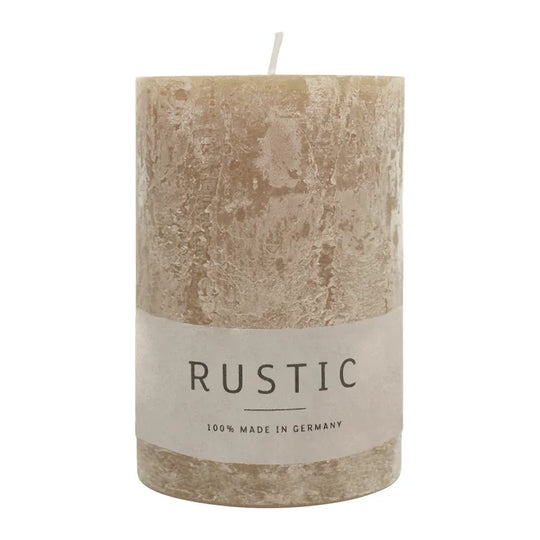 RUSTIC-Stumpenkerze Sahara, WENZEL, 80/60 mm, Brenndauer ca. 25h, selbstverlöschend