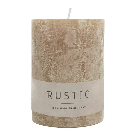 RUSTIC-Stumpenkerze Sahara, WENZEL, 80/70 mm, Brenndauer ca. 34h, selbstverlöschend