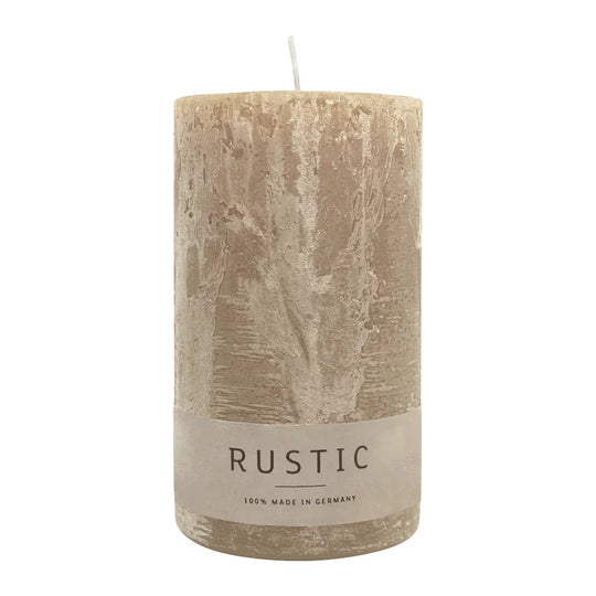 RUSTIC-Stumpenkerze Sahara, WENZEL, 140/80 mm, Brenndauer ca. 76h, selbstverlöschend