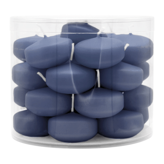 Schwimmkerzen klein, Anthrazit, 50/30 mm, WENZEL, Brenndauer ca. 4h, Box mit 28 Stück