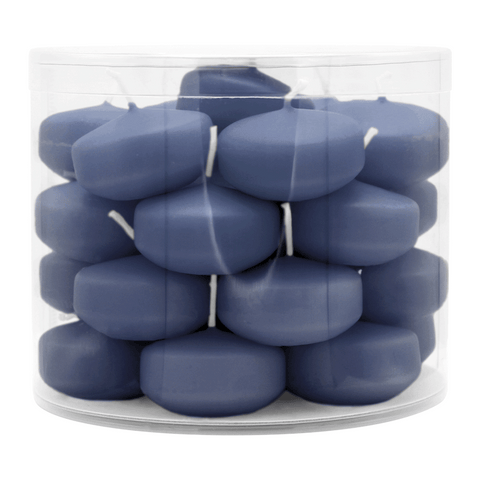 Schwimmkerzen klein, Anthrazit, 50/30 mm, WENZEL, Brenndauer ca. 4h, Box mit 28 Stück