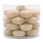 Schwimmkerzen klein, Creme, 50/30 mm, WENZEL, Brenndauer ca. 4h, Box mit 28 Stück