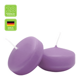 Schwimmkerzen klein, Flieder, 50/30 mm, WENZEL, Brenndauer ca. 4h, Box mit 28 Stück