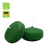 Schwimmkerzen klein, Jägergrün, 50/30 mm, WENZEL, Brenndauer ca. 4h, Box mit 28 Stück