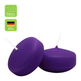 Schwimmkerzen klein, Lila, 50/30 mm, WENZEL, Brenndauer ca. 4h, Box mit 28 Stück