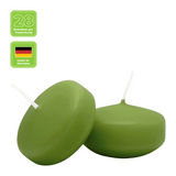 Schwimmkerzen klein, Olive, 50/30 mm, WENZEL, Brenndauer ca. 4h, Box mit 28 Stück