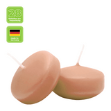 Schwimmkerzen klein, Peach, 50/30 mm, WENZEL, Brenndauer ca. 4h, Box mit 28 Stück