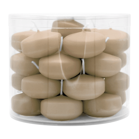 Schwimmkerzen klein, Sahara, 50/30 mm, WENZEL, Brenndauer ca. 4h, Box mit 28 Stück