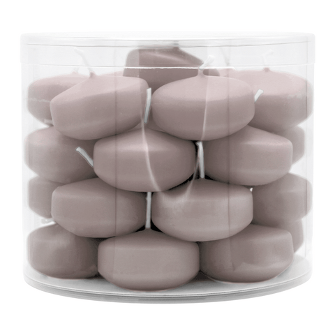 Schwimmkerzen klein, Sand, 50/30 mm, WENZEL, Brenndauer ca. 4h, Box mit 28 Stück