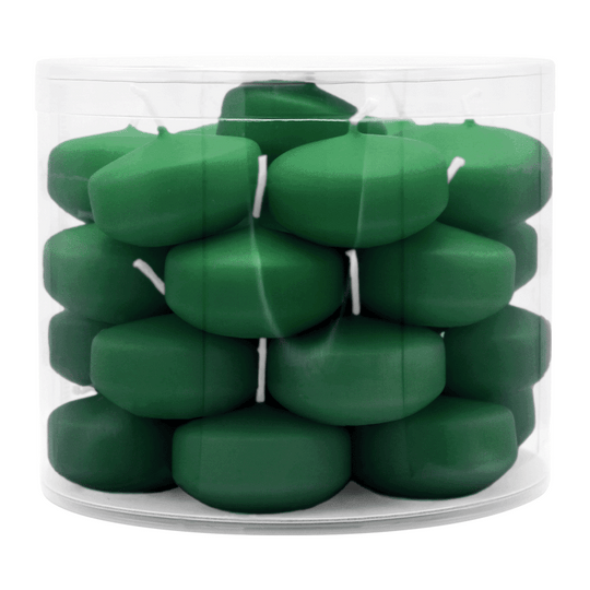 Schwimmkerzen klein, Seegrün, 50/30 mm, WENZEL, Brenndauer ca. 4h, Box mit 28 Stück