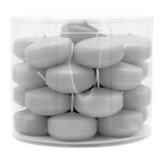 Schwimmkerzen klein, Silbergrau, 50/30 mm, WENZEL, Brenndauer ca. 4h, Box mit 28 Stück