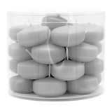 Schwimmkerzen klein, Silbergrau, 50/30 mm, WENZEL, Brenndauer ca. 4h, Box mit 28 Stück