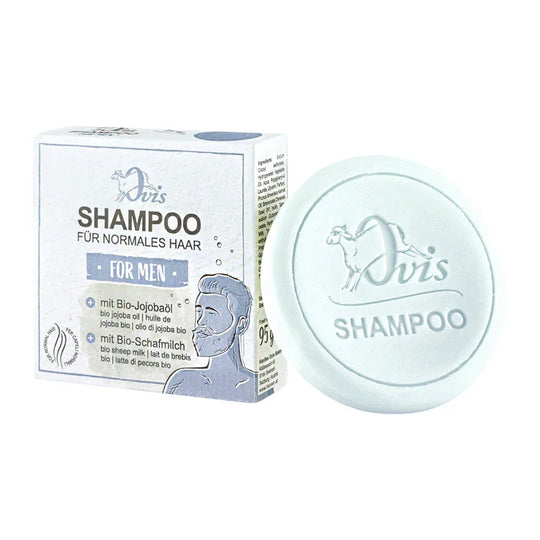 Shampoo für Männer, Ovis Schafmilchseife, für normales Haar, 100% Bio, mit Bio-Jojobaöl, pH-neutral, 95 g, verpackt