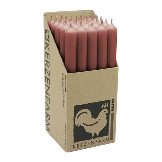 Stabkerzen aus Paraffin, 250/22 mm, Schlamm, KERZENFARM HAHN, Brenndauer ca. 12h, 25 Stück pro Verpackung