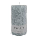 RUSTIC-Stumpenkerze Silbergrau, WENZEL, 110/60 mm, Brenndauer ca. 38h, selbstverlöschend