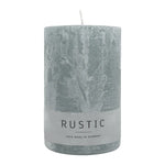 RUSTIC-Stumpenkerze Silbergrau, WENZEL, 110/70 mm, Brenndauer ca. 51h, selbstverlöschend