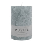RUSTIC-Stumpenkerze Silbergrau, WENZEL, 80/60 mm, Brenndauer ca. 25h, selbstverlöschend