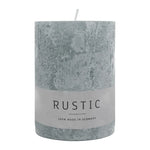 RUSTIC-Stumpenkerze Silbergrau, WENZEL, 80/70 mm, Brenndauer ca. 34h, selbstverlöschend