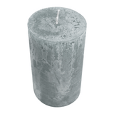 Stumpenkerze aus Paraffin, Silbergrau, Rustic, WENZEL, 140/70 mm, Brenndauer ca. 69h, selbstverlöschend