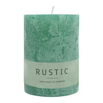 RUSTIC-Stumpenkerze Smaragd, WENZEL, 80/70 mm, Brenndauer ca. 34h, selbstverlöschend