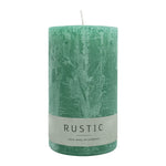 RUSTIC-Stumpenkerze Smaragd, WENZEL, 140/80 mm, Brenndauer ca. 76h, selbstverlöschend