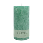 RUSTIC-Stumpenkerze Smaragd, WENZEL, 140/70 mm, Brenndauer ca. 69h, selbstverlöschend