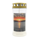 JEKA-Motivkerze "Sonnenuntergang", 100% Pflanzenöl, 75/170 mm, Brenndauer bis zu 4 Tage, 3 Stück