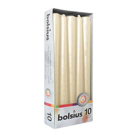 Spitzkerzen, Elfenbein, BOLSIUS, 24/245 mm, Brenndauer ca. 7,5h, 10 Stück pro Verpackung