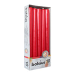 Spitzkerzen, Rot, BOLSIUS, 24/245 mm, Brenndauer ca. 7,5h, 10 Stück pro Verpackung
