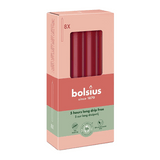 Stabkerzen, Samtrot, BOLSIUS Essentials, 20/170 mm, Brenndauer ca. 5h, 8 Stück pro Verpackung, Torpedokerzen, Dinnerkerzen