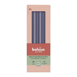 Stabkerzen, Stürmisches Grau, BOLSIUS Essentials, 20/230 mm, Brenndauer ca. 8h, 8 Stück pro Verpackung, Torpedokerzen, Dinnerkerzen