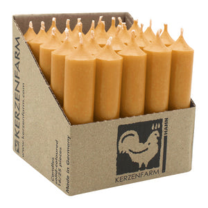 Stabkerzen aus Paraffin, 100/22 mm, Natur, KERZENFARM HAHN, Brenndauer ca. 4h, 25 Stück pro Verpackung