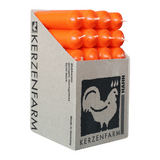 Stabkerzen aus Paraffin, 100/28 mm, Orange, KERZENFARM HAHN, Brenndauer ca. 5h, 28 Stück pro Verpackung - luterna.de