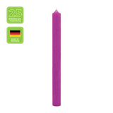 Stabkerzen aus Paraffin, 180/22 mm, Aubergine, KERZENFARM HAHN, Brenndauer ca. 8h, 25 Stück pro Verpackung - luterna.de