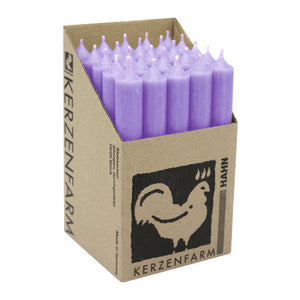 Stabkerzen aus Paraffin, 180/22 mm, Flieder, KERZENFARM HAHN, Brenndauer ca. 8h, 25 Stück pro Verpackung