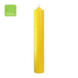 16 Stabkerzen Gelb, 180/28 mm, KERZENFARM HAHN, durchgefärbt, Brenndauer 12h