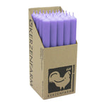 Stabkerzen aus Paraffin, 250/22 mm, Flieder, KERZENFARM HAHN, Brenndauer ca. 12h, 25 Stück pro Verpackung