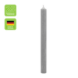 Stabkerzen aus Paraffin, 250/22 mm, Grau, KERZENFARM HAHN, Brenndauer ca. 12h, 25 Stück pro Verpackung - luterna.de